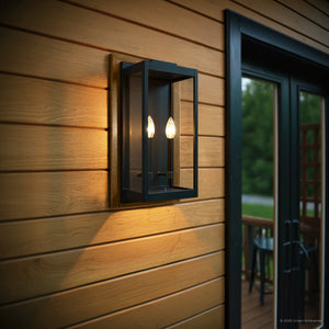 Urban Ambiance - Wall Sconce - UQL10112 Modern Outdoor Wall Sconce, 19.00''H x 7.00''W x 8.00''Dep, Earth Black Finish, Wheeling Collection - 