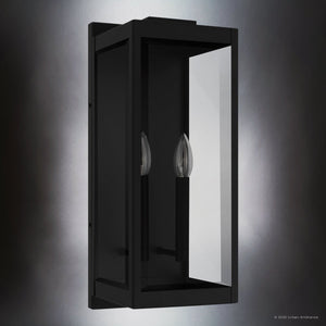 Urban Ambiance - Wall Sconce - UQL10112 Modern Outdoor Wall Sconce, 19.00''H x 7.00''W x 8.00''Dep, Earth Black Finish, Wheeling Collection - 