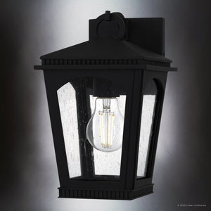 Urban Ambiance - Wall Sconce - UQL10121 Colonial Outdoor Wall Sconce, 10.50''H x 6.25''W x 7.00''Dep, Earth Black Finish, Kentwood Collection - 