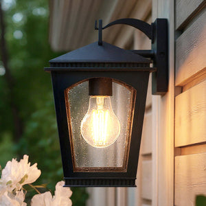 Urban Ambiance - Wall Sconce - UQL10121 Colonial Outdoor Wall Sconce, 10.50''H x 6.25''W x 7.00''Dep, Earth Black Finish, Kentwood Collection - 