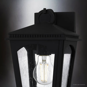 Urban Ambiance - Wall Sconce - UQL10121 Colonial Outdoor Wall Sconce, 10.50''H x 6.25''W x 7.00''Dep, Earth Black Finish, Kentwood Collection - 