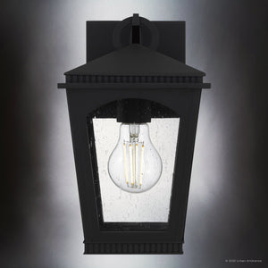 Urban Ambiance - Wall Sconce - UQL10121 Colonial Outdoor Wall Sconce, 10.50''H x 6.25''W x 7.00''Dep, Earth Black Finish, Kentwood Collection - 