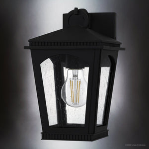 Urban Ambiance - Wall Sconce - UQL10121 Colonial Outdoor Wall Sconce, 10.50''H x 6.25''W x 7.00''Dep, Earth Black Finish, Kentwood Collection - 