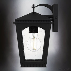 Urban Ambiance - Wall Sconce - UQL10121 Colonial Outdoor Wall Sconce, 10.50''H x 6.25''W x 7.00''Dep, Earth Black Finish, Kentwood Collection - 