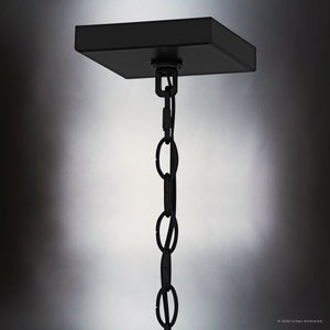 Urban Ambiance - Pendant - UQL10130 Contemporary Outdoor Pendant, 18.75''H x 8.50''W x 8.50''Dep, Matte Black Finish, Monroe Collection - 