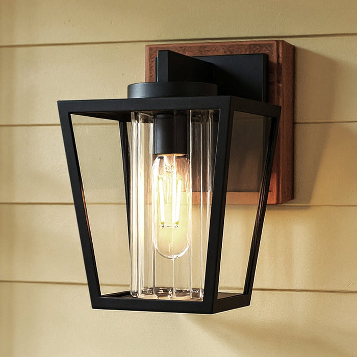 UQL10131 Contemporary Outdoor Wall Sconce, 10.00''H x 6.50''W x 7.50''Dep, Matte Black Finish, Monroe Collection