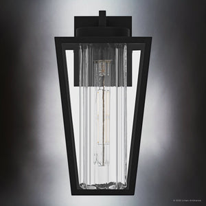 Urban Ambiance - Wall Sconce - UQL10132 Contemporary Outdoor Wall Sconce, 13.50''H x 7.00''W x 7.75''Dep, Matte Black Finish, Monroe Collection - 