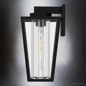 Urban Ambiance - Wall Sconce - UQL10132 Contemporary Outdoor Wall Sconce, 13.50''H x 7.00''W x 7.75''Dep, Matte Black Finish, Monroe Collection - 