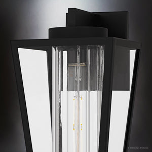 Urban Ambiance - Wall Sconce - UQL10132 Contemporary Outdoor Wall Sconce, 13.50''H x 7.00''W x 7.75''Dep, Matte Black Finish, Monroe Collection - 