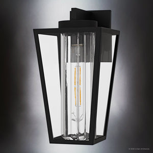 Urban Ambiance - Wall Sconce - UQL10132 Contemporary Outdoor Wall Sconce, 13.50''H x 7.00''W x 7.75''Dep, Matte Black Finish, Monroe Collection - 