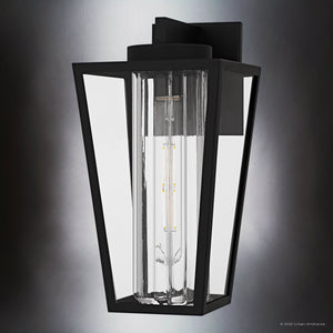 Urban Ambiance - Wall Sconce - UQL10132 Contemporary Outdoor Wall Sconce, 13.50''H x 7.00''W x 7.75''Dep, Matte Black Finish, Monroe Collection - 