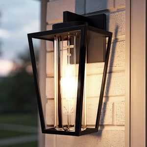 Urban Ambiance - Wall Sconce - UQL10132 Contemporary Outdoor Wall Sconce, 13.50''H x 7.00''W x 7.75''Dep, Matte Black Finish, Monroe Collection - 