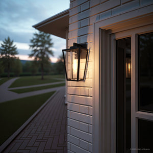Urban Ambiance - Wall Sconce - UQL10132 Contemporary Outdoor Wall Sconce, 13.50''H x 7.00''W x 7.75''Dep, Matte Black Finish, Monroe Collection - 