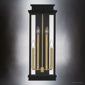 Urban Ambiance - Wall Sconce - UQL10140 New Traditional Outdoor Wall Sconce, 26.00''H x 10.00''W x 6.50''Dep, Matte Black Finish, Selby Collection - 