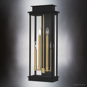 Urban Ambiance - Wall Sconce - UQL10140 New Traditional Outdoor Wall Sconce, 26.00''H x 10.00''W x 6.50''Dep, Matte Black Finish, Selby Collection - 