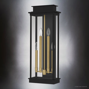 Urban Ambiance - Wall Sconce - UQL10140 New Traditional Outdoor Wall Sconce, 26.00''H x 10.00''W x 6.50''Dep, Matte Black Finish, Selby Collection - 