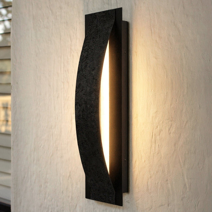UQL10151 Urban Loft Outdoor Wall Sconce, 24.00''H x 7.00''W x 3.50''Dep, Earth Black Finish, Chelsea Collection