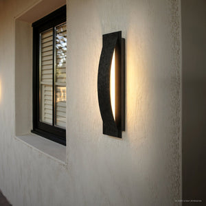 Urban Ambiance - Wall Sconce - UQL10151 Urban Loft Outdoor Wall Sconce, 24.00''H x 7.00''W x 3.50''Dep, Earth Black Finish, Chelsea Collection - 