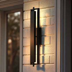Urban Ambiance - Wall Sconce - UQL10160 Urban Loft Outdoor Wall Sconce, 30.00''H x 5.75''W x 3.75''Dep, Matte Black Finish, Juniper Collection - 