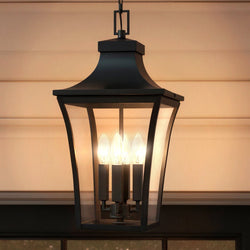 Urban Ambiance - Pendant - UQL10170 English Country Outdoor Pendant, 21.00''H x 10.00''W x 10.00''Dep, Earth Black Finish, Biloxi Collection - 