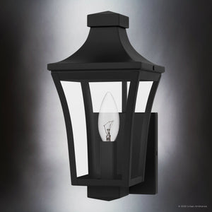 Urban Ambiance - Wall Sconce - UQL10171 English Country Outdoor Wall Sconce, 12.00''H x 6.00''W x 7.00''Dep, Earth Black Finish, Biloxi Collection - 