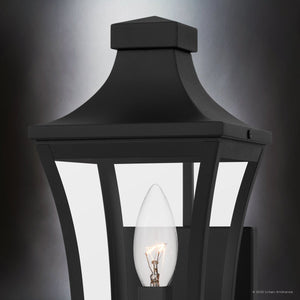 Urban Ambiance - Wall Sconce - UQL10171 English Country Outdoor Wall Sconce, 12.00''H x 6.00''W x 7.00''Dep, Earth Black Finish, Biloxi Collection - 