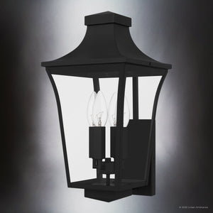 Urban Ambiance - Wall Sconce - UQL10173 English Country Outdoor Wall Sconce, 20.00''H x 10.00''W x 11.25''Dep, Earth Black Finish, Biloxi Collection - 
