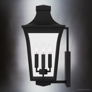 Urban Ambiance - Wall Sconce - UQL10173 English Country Outdoor Wall Sconce, 20.00''H x 10.00''W x 11.25''Dep, Earth Black Finish, Biloxi Collection - 