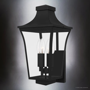 Urban Ambiance - Wall Sconce - UQL10173 English Country Outdoor Wall Sconce, 20.00''H x 10.00''W x 11.25''Dep, Earth Black Finish, Biloxi Collection - 