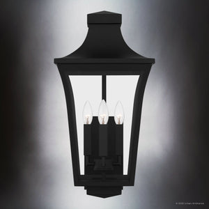 Urban Ambiance - Wall Sconce - UQL10173 English Country Outdoor Wall Sconce, 20.00''H x 10.00''W x 11.25''Dep, Earth Black Finish, Biloxi Collection - 