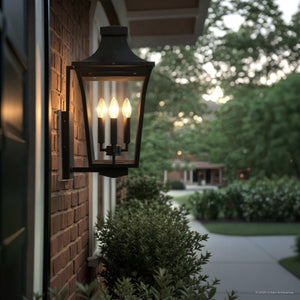 Urban Ambiance - Wall Sconce - UQL10173 English Country Outdoor Wall Sconce, 20.00''H x 10.00''W x 11.25''Dep, Earth Black Finish, Biloxi Collection - 