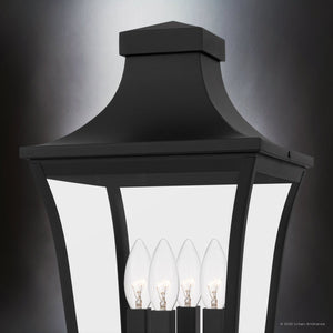 Urban Ambiance - Post Light - UQL10174 English Country Outdoor Post Light, 21.50''H x 10.00''W x 10.00''Dep, Earth Black Finish, Biloxi Collection - 