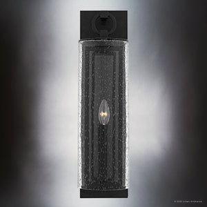 Urban Ambiance - Wall Sconce - UQL10181 Cosmopolitan Outdoor Wall Sconce, 22.25''H x 5.75''W x 7.50''Dep, Earth Black Finish, Addison Collection - 