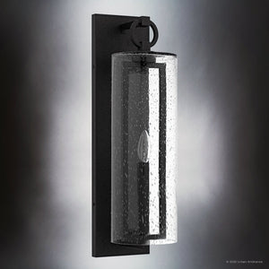 Urban Ambiance - Wall Sconce - UQL10181 Cosmopolitan Outdoor Wall Sconce, 22.25''H x 5.75''W x 7.50''Dep, Earth Black Finish, Addison Collection - 