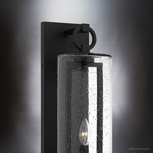 Urban Ambiance - Wall Sconce - UQL10181 Cosmopolitan Outdoor Wall Sconce, 22.25''H x 5.75''W x 7.50''Dep, Earth Black Finish, Addison Collection - 