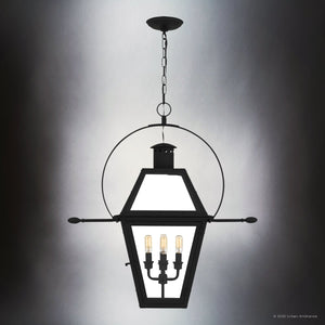 Urban Ambiance - Pendant - UQL10191 English Country Outdoor Pendant, 29.50''H x 27.50''W x 13.50''Dep, Earth Black Finish, Paris Collection - 