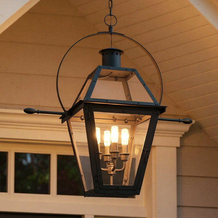 UQL10191 English Country Outdoor Pendant, 29.50''H x 27.50''W x 13.50''Dep, Earth Black Finish, Paris Collection