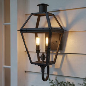 Urban Ambiance - Wall Sconce - UQL10192 English Country Outdoor Wall Sconce, 23.50''H x 10.50''W x 12.75''Dep, Earth Black Finish, Paris Collection - 