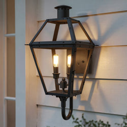 Urban Ambiance - Wall Sconce - UQL10192 English Country Outdoor Wall Sconce, 23.50''H x 10.50''W x 12.75''Dep, Earth Black Finish, Paris Collection - 