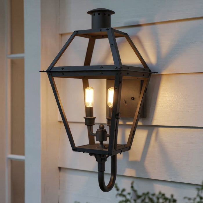 UQL10192 English Country Outdoor Wall Sconce, 23.50''H x 10.50''W x 12.75''Dep, Earth Black Finish, Paris Collection