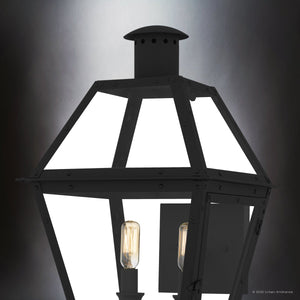 Urban Ambiance - Wall Sconce - UQL10192 English Country Outdoor Wall Sconce, 23.50''H x 10.50''W x 12.75''Dep, Earth Black Finish, Paris Collection - 