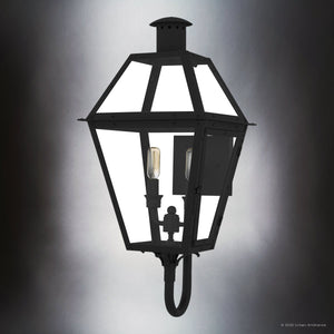 Urban Ambiance - Wall Sconce - UQL10192 English Country Outdoor Wall Sconce, 23.50''H x 10.50''W x 12.75''Dep, Earth Black Finish, Paris Collection - 