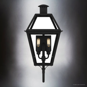 Urban Ambiance - Wall Sconce - UQL10192 English Country Outdoor Wall Sconce, 23.50''H x 10.50''W x 12.75''Dep, Earth Black Finish, Paris Collection - 
