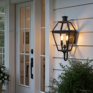 Urban Ambiance - Wall Sconce - UQL10192 English Country Outdoor Wall Sconce, 23.50''H x 10.50''W x 12.75''Dep, Earth Black Finish, Paris Collection - 