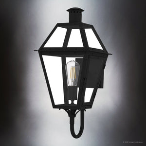 Urban Ambiance - Wall Sconce - UQL10193 English Country Outdoor Wall Sconce, 20.50''H x 9.50''W x 11.00''Dep, Earth Black Finish, Paris Collection - 