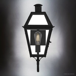 Urban Ambiance - Wall Sconce - UQL10193 English Country Outdoor Wall Sconce, 20.50''H x 9.50''W x 11.00''Dep, Earth Black Finish, Paris Collection - 