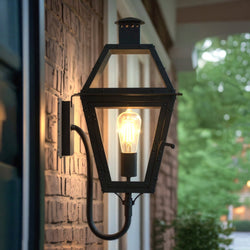 Urban Ambiance - Wall Sconce - UQL10193 English Country Outdoor Wall Sconce, 20.50''H x 9.50''W x 11.00''Dep, Earth Black Finish, Paris Collection - 