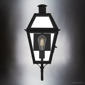 Urban Ambiance - Wall Sconce - UQL10193 English Country Outdoor Wall Sconce, 20.50''H x 9.50''W x 11.00''Dep, Earth Black Finish, Paris Collection - 