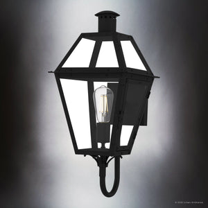 Urban Ambiance - Wall Sconce - UQL10193 English Country Outdoor Wall Sconce, 20.50''H x 9.50''W x 11.00''Dep, Earth Black Finish, Paris Collection - 