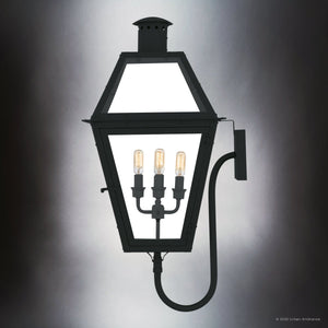 Urban Ambiance - Wall Sconce - UQL10194 English Country Outdoor Wall Sconce, 29.50''H x 13.50''W x 15.75''Dep, Earth Black Finish, Paris Collection - 